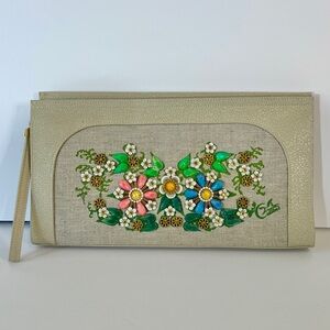 Vintage Enid Collin’s Flower Wristlet Clutch Bag